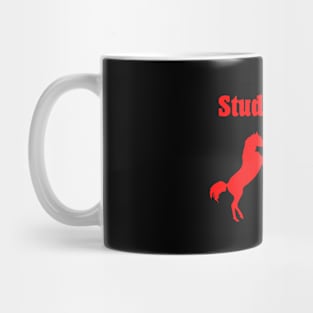 Stud Wanted Two Stallion Horses Dark Monotone Mug